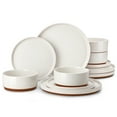 thumbnail image 1 of vancasso 12 pcs Dinnerware Sets, Plates and Bowls Set for 4, Ceramic Dinner Set, Dish Set, Dishwasher and Microwave Safe, 1 of 8
