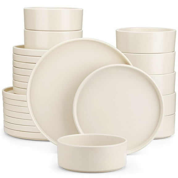 vancasso, 12 Piece Dinnerware Set, Stoneware Tableware Set For 4, Grey Squre Dishes Plate