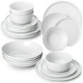 thumbnail image 1 of vancasso 16 Pcs Dinnerware Set, Ceramic Plates and Bowls Set for 4, Curve Vertical Shape Dinner set, White Porcelain Dish Set, 1 of 10