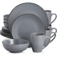thumbnail image 1 of vancasso, 16-Piece Porcelain Dinnerware Set, Matte Grey Dinner Set, for 4, 1 of 8