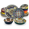 thumbnail image 1 of MALACASA 24 Piece Dinnerware Sets, Bohemian Plates and Bowls Set for 6, Porcelain Dinner Set, Multicolor, 1 of 8