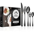 thumbnail image 1 of vancasso 30 Piece Silverware Sets , Stainless Steel Knife and Fork for 6，Multi color Squre handle, 1 of 7