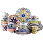 vancasso, 32-Piece Porcelain Dinnerware Set, Multicolour Dinner Set, Service for 8