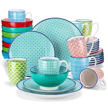 vancasso, 32-Piece Porcelain Dinnerware Set, Multicolour Dinner Set, Service for 8