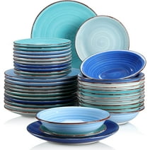 vancasso Bonita Blue Dinner Set- 36 Pieces Stoneware Dinnerware Set for 12