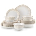 thumbnail image 1 of vancasso 16 pcs Dinnerware Sets, Plates and Bowls Set for 4, Stoneware Dinner Set, White, 1 of 10