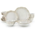 thumbnail image 1 of vancasso 16 pcs Dinnerware Sets, Plates and Bowls Set for 4, Stoneware Dinner Set, White, 1 of 10