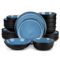 thumbnail image 1 of MALACASA Dinnerware Set, Stoneware Plates and Bowls Set for 6, 24 Piece Dishes Set, Blue, 1 of 10