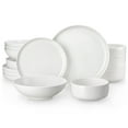 thumbnail image 1 of vancasso 16 pcs Dinnerware Sets, Plates and Bowls Set for 4, Porcelain Dinner Set, White, 1 of 12