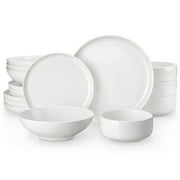 vancasso 16 pcs Dinnerware Sets, Plates and Bowls Set for 4, Porcelain Dinner Set, White
