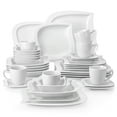 thumbnail image 1 of vancasso 36 pcs Dinnerware Sets, Plates and Bowls Set for 6, Porcelain Dinner Set, White, 1 of 10