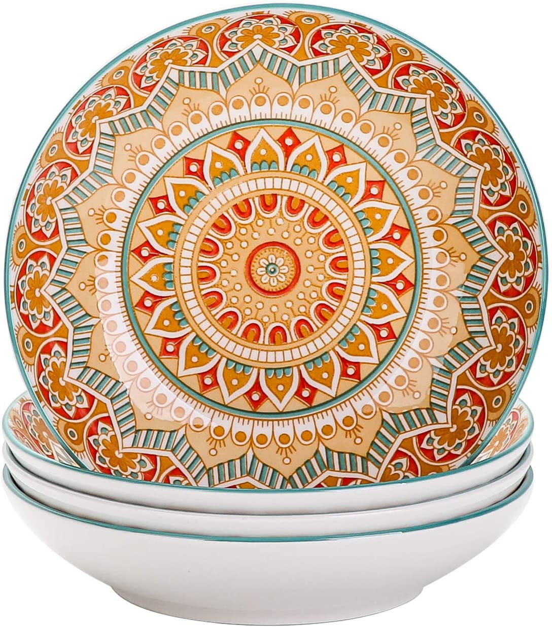 Portion Control Small Mandala Porcelain Bowl Set Stackable - Temu