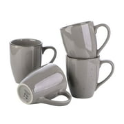 vancasso Navia Jardin Set of 4 Mugs Stoneware Extra Large Coffee Soup Hot Cocoa Coffee Cup Mugs,350ML, Grey(8.5 * 8.5 * 10.8cm)