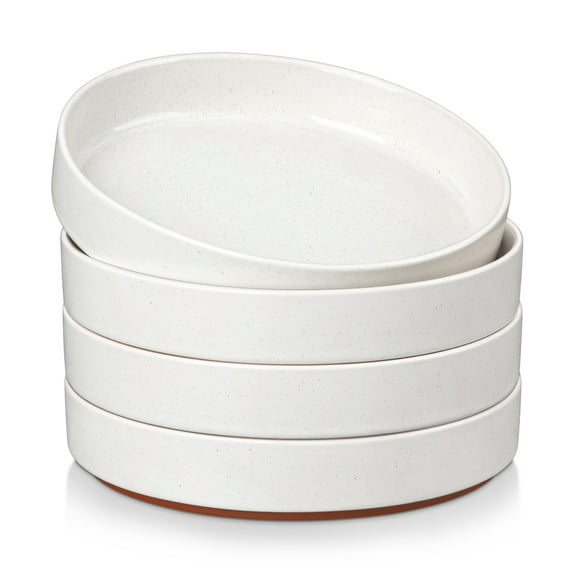 vancasso Pasta Bowls, Stoneware Salad Bowls Set of 4, Large Serving Bowls, Soup Bowls White