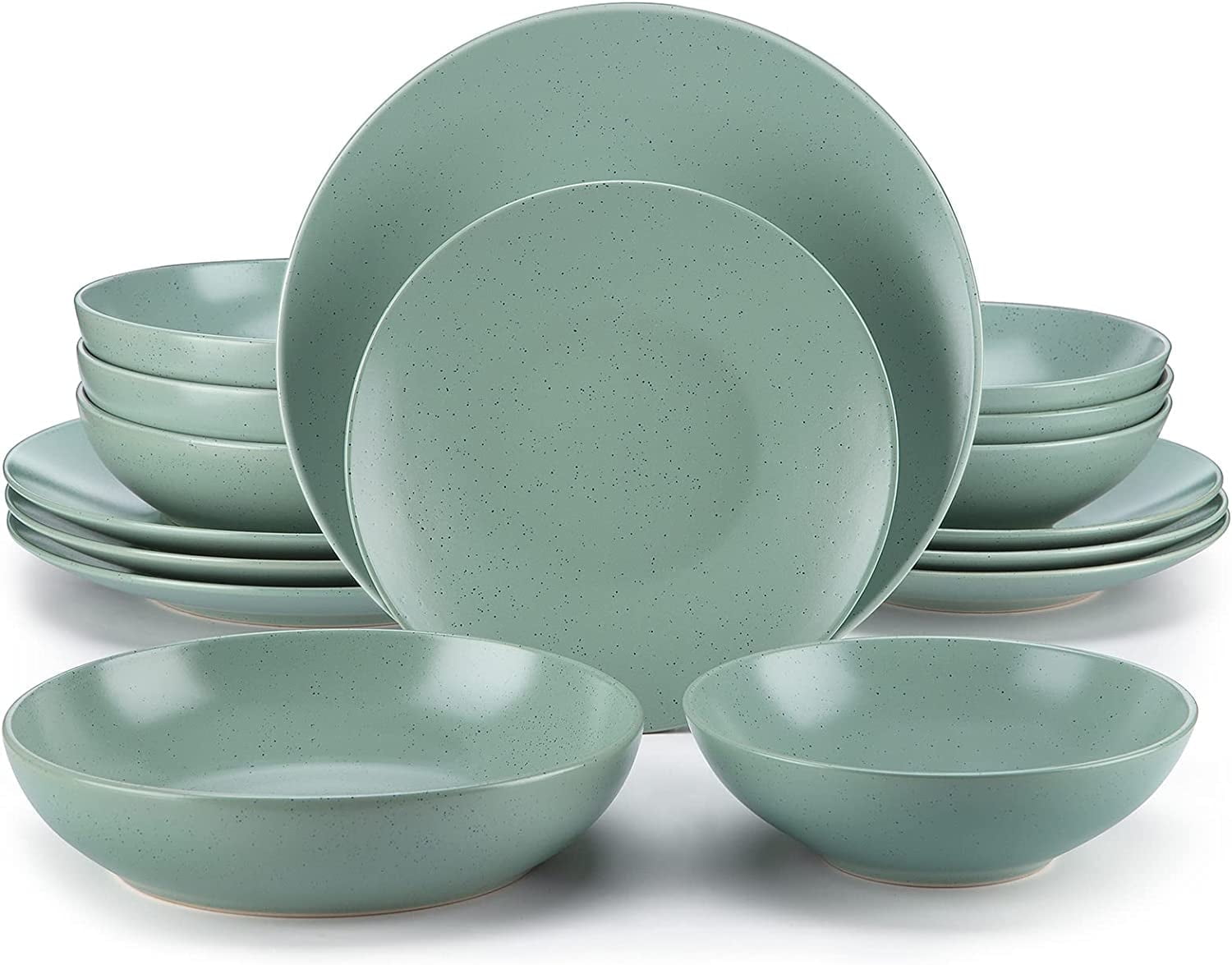vancasso Sabine, 16 Pieces Stoneware Dinnerware Set, Turquoise