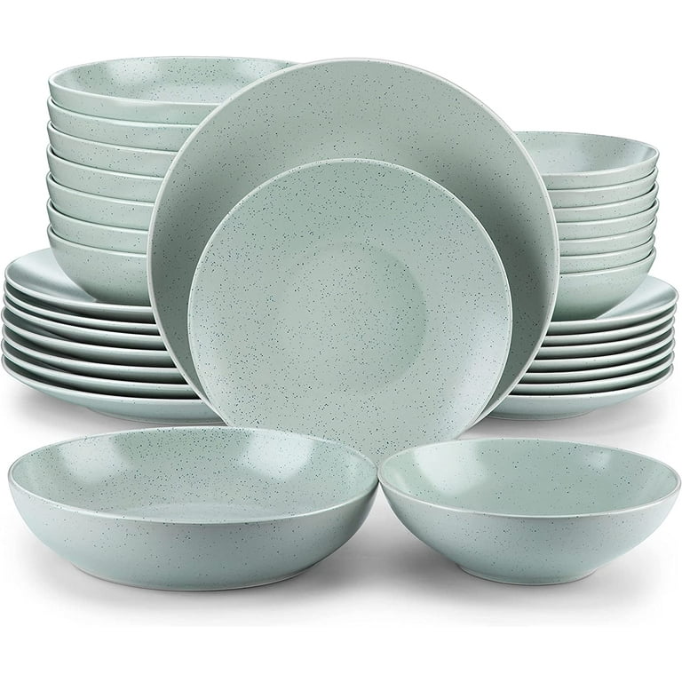 Vancasso, Series SESAM, 32-Piece Stoneware Dinnerware Sets, Light Grey  Dinner Set, Service for 8 