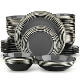 Mainstays Alessandra Matte Black 12-Piece Stoneware Dinnerware Set