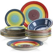 vancasso, Series Arco, 18-Piece Porcelain Dinnerware Set, Colourful Dinner Set, Service for 6