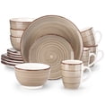 thumbnail image 1 of Vancasso 16 Pieces Dinnerware Sets for 4, Ceramic Plates and Bowls Sets, Scratch Resistant Dishes Set, Microwave & Dishwasher Safe, Light Brown, 1 of 8