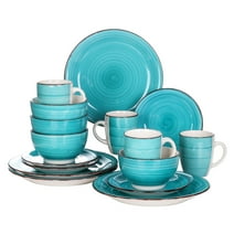 vancasso, Series Bella, 16-Piece Stoneware Dinnerware Set, Turquoise Dinner Set, Service for 4