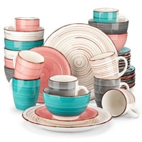 vancasso, Series Bella, 32-Piece Stoneware Dinnerware Set, Blue Dinner Set, Service for 8