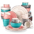 thumbnail image 1 of Vancasso 32 Pieces Dinnerware Sets for 8, Ceramic Plates and Bowls Sets, Scratch Resistant Dishes Set, Microwave & Dishwasher Safe, Colourful, 1 of 8