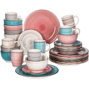 vancasso, Series Bella, 32-Piece Stoneware Dinnerware Set, Blue Dinner Set, Service for 8
