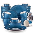 thumbnail image 1 of Vancasso 32 Pieces Dinnerware Sets for 8, Ceramic Plates and Bowls Sets, Scratch Resistant Dishes Set, Microwave & Dishwasher Safe, Blue, 1 of 7