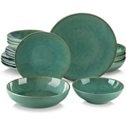 vancasso, Series Karst, 16-Piece Stoneware Dinnerware Set, Green Dishes Set, Service for 4