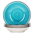 thumbnail image 1 of vancasso Soup Plates Set, Stoneware Dinnerware Sets for 4, Turquoise, Series Bella, 1 of 7
