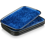 vancasso Stern, Blue Serving Tray & Platter Set, 4-Piece Rectanglar Serving Plates