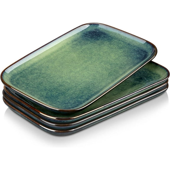 vancasso Stern, Green Serving Tray & Platter Set, 4-Piece Rectanglar Serving Plates