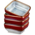 thumbnail image 1 of vancasso Stern, Red Green 4-Piece Saucer Dish Set, Porcelain Snack Bowl, Square, 1 of 7