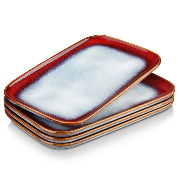 vancasso Stern, Red Serving Tray & Platter Set, 4-Piece Rectanglar Serving Plates