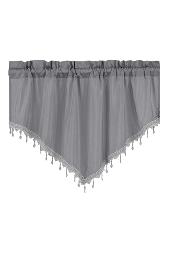 vankin Short Triangle Solid Color Window Curtains, Beige Rod Pocket Panel for Home Decoration, Modern Design for Bedroom, Living Room and Kitchen Clearance