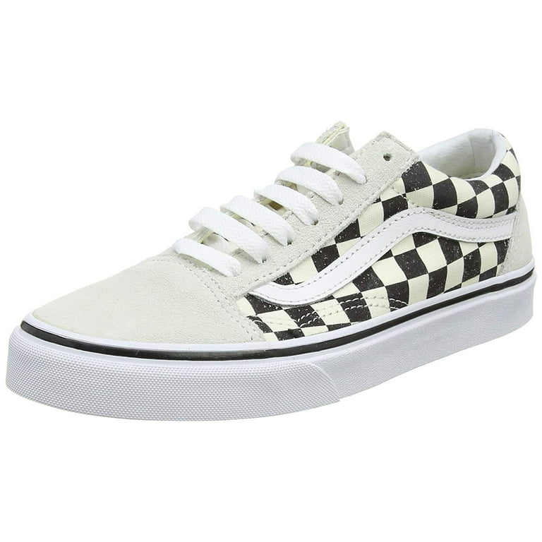 vans unisex adults' old skool trainers, off-white ((checkerboard