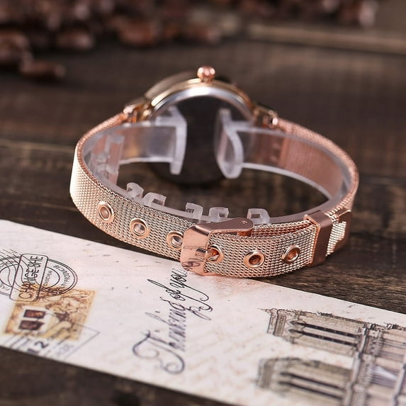 vansvar Casual Quartz Watch for Seniors Mens Stainless Steel Band Wrist Watch for Elderly Marble Strap Watch Men Watch Analog Watchbands for Men's Watches Wrist Watch Wrist Watch with Secondhand