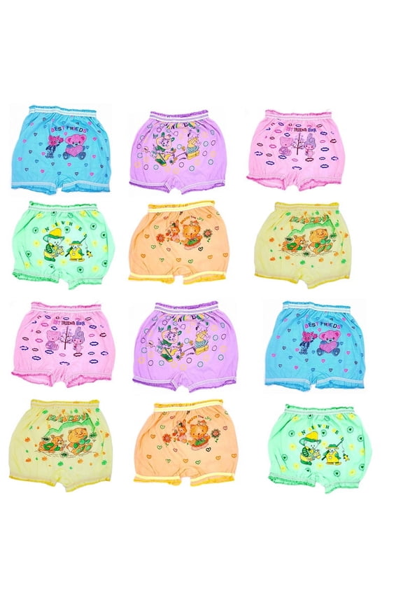 Baby Boys & Baby Girls, Boys & Girls Cotton Shorts Bloomer (Pack of 12)