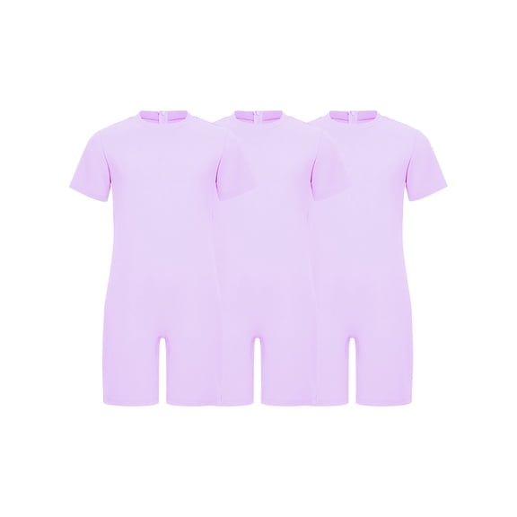 vastwit 3-Pack Adaptive Romper for Kids Girls Boys Autism Anti-strip Short Leg Jumpsuit with Special Needs Lavender 4