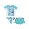 thumbnail image 1 of vastwit 3 Piece Girls Swimsuit Rash Guard Swimwear Tankini Set Summer Beach Sports Swimwear Leaf 12, 1 of 7