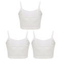 thumbnail image 1 of vastwit 3Pcs Cropped Tank Tops for Girls Spaghetti Strap Crop Top Basic Sports Cami Solid Color White M, 1 of 5