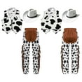 thumbnail image 1 of vastwit 4Pcs Unisex Cowboy Cowgirl Costume Kids Cow Print Vest with Pants Bandanna Western Cowboy Hat White 12, 1 of 9