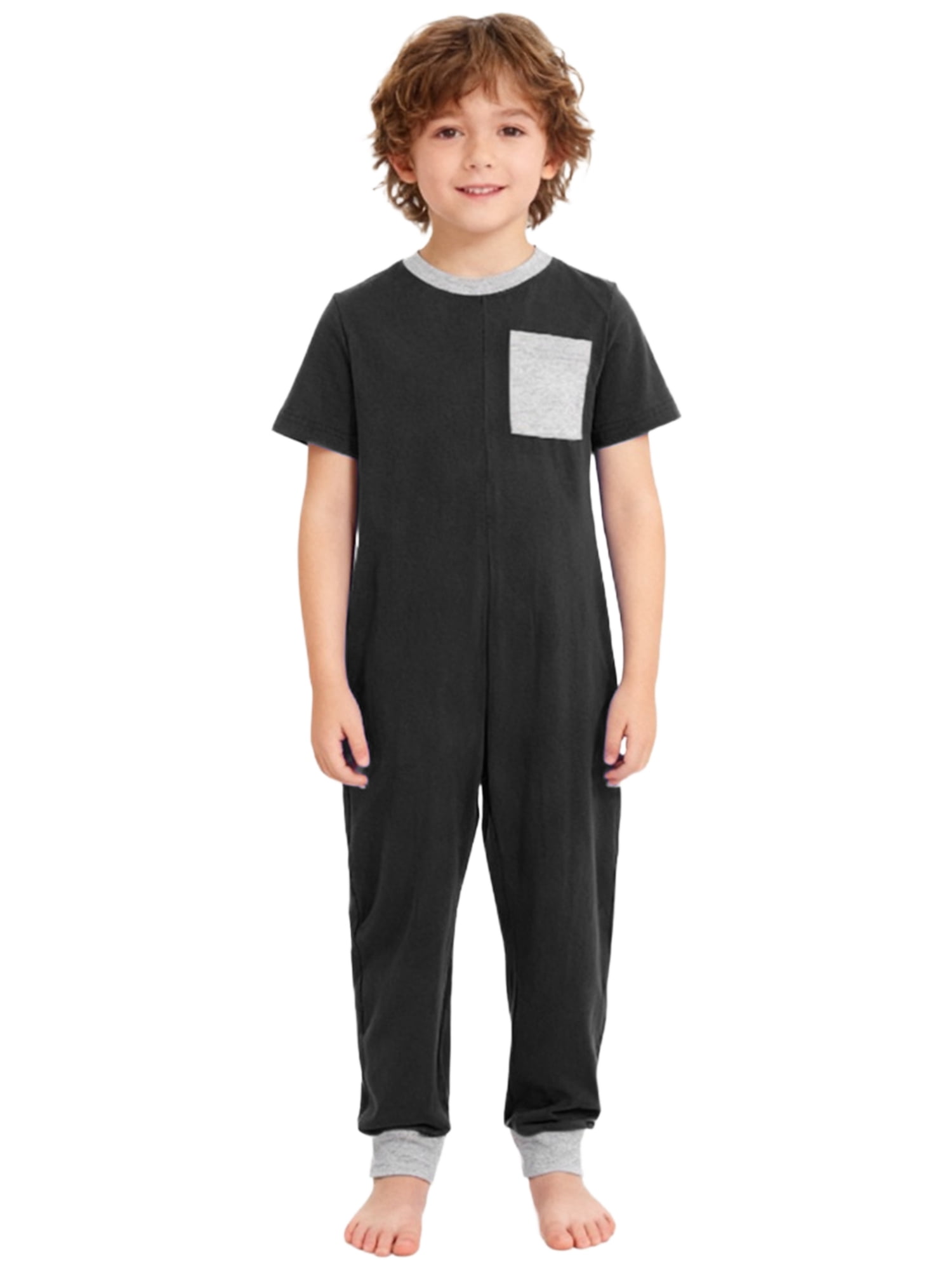 vastwit Adaptive Jumpsuit for Kids Autism Sensory Special Needs Anti-Strip Romper One Piece Pajamas Black 12