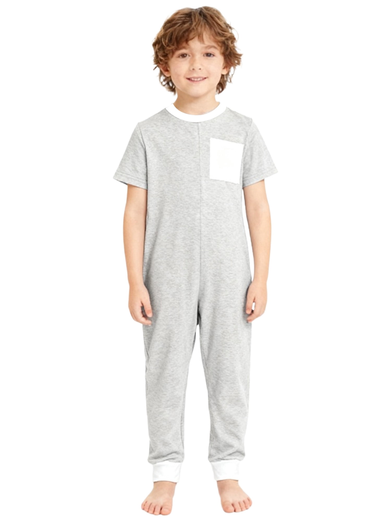 vastwit Adaptive Jumpsuit for Kids Autism Sensory Special Needs Anti-Strip Romper One Piece Pajamas Grey 6