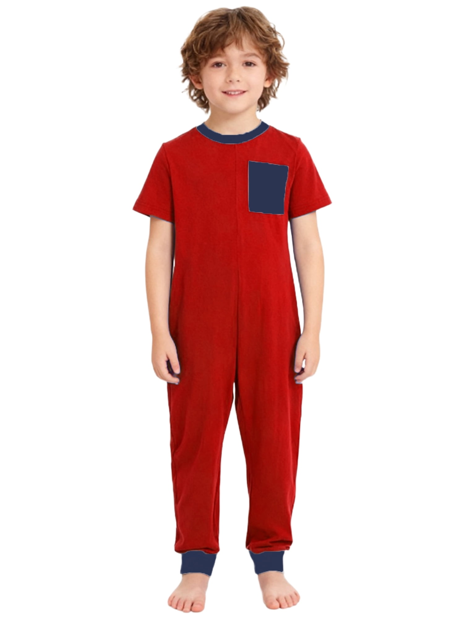 vastwit Adaptive Jumpsuit for Kids Autism Sensory Special Needs Anti-Strip Romper One Piece Pajamas Red 10