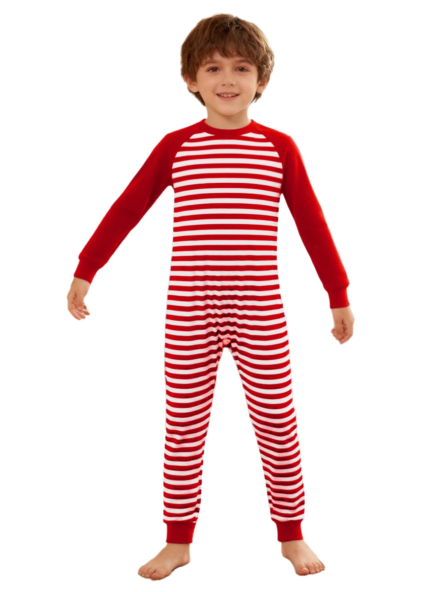vastwit Adaptive Jumpsuit for Kids Autism Sensory Special Needs Anti-Strip Romper Striped One Piece Pajamas Red 16