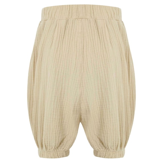 vastwit Baby Girls Boys Cotton Linen Shorts Bottoms Kids Wide Leg Loose Harem Bloomer Champagne 90