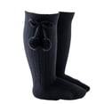 thumbnail image 1 of vastwit Baby Little Girls Knee High Socks Cotton Stockings with Pompom School Uniform Leggings Black 2-4, 1 of 5
