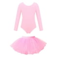 thumbnail image 1 of vastwit Ballet Tutu Dress Kids Girls Long Sleeve Gymnastics LeotardJumpsuit+Skirt Sets Dancewear Pink 10, 1 of 7