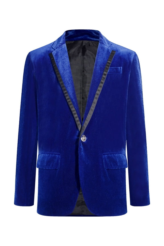 Boys Formal Blazer Casual Long Sleeve Single Breasted Suit Jacket for Kids Royal Blue 6
